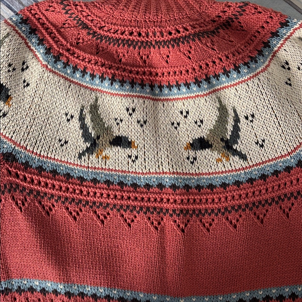 L.L. Bean Women's Mallard Duck Cardigan Sweater M - Picture 5 of 10